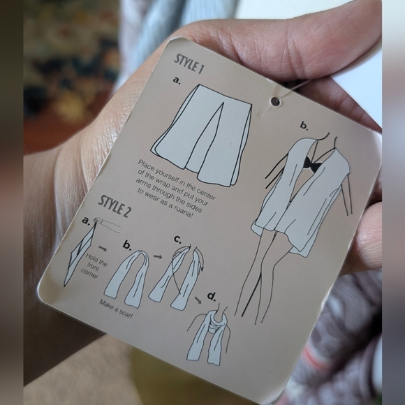 NWT D&R 100% Cotton Boho Fringe Wrap Scarf White Aztec Geometric Oversized - Picture 10 of 12